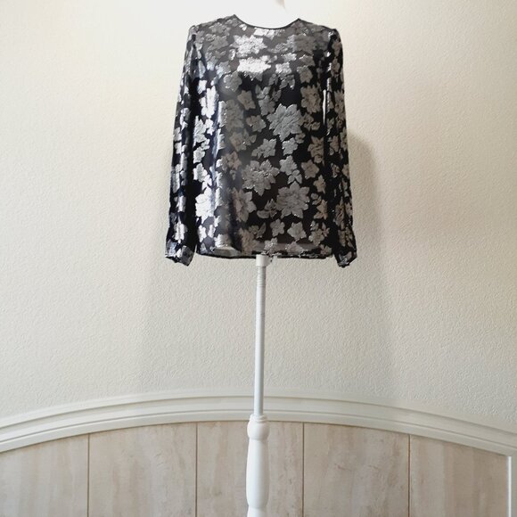 Club Monaco Metallic Print Blouse - Picture 5 of 13